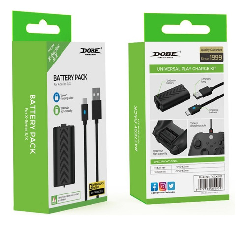 Kit Carga Y Juega Control Xbox One Series S/x Con Cable 3mts