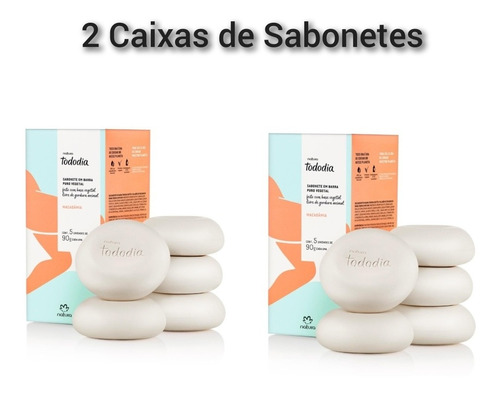 Caixa Com 5 Sabonetes Natura Tododia Macadâmia