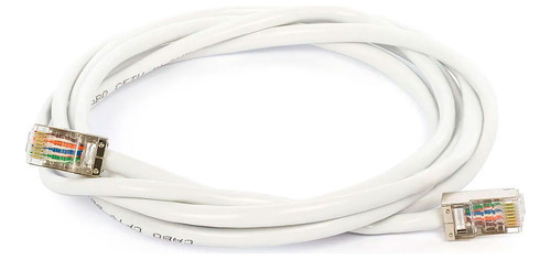 Cabo De Rede Blindado Cat5e Com Rj45 Branco - 10 Metros