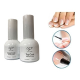 Kit X2 Semipermanentes Base + Top Coat Gel Uv Led Esmaltes