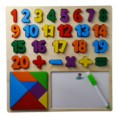 Tablero Rompecabezas Infantil Juego Memoria Numeros Tangram