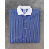 Camisa Brooks Brothers Azul Cuello Blanco