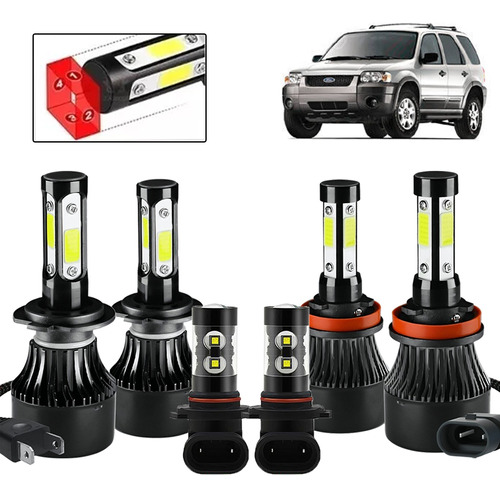 Para Ford Kit Focos Led De 4 Lados Luz Alta/baja/niebla 6pcs