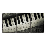 Kit Quadro Decorativo Teclado Do Piano Vintage 45x96