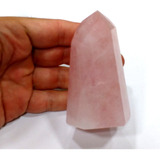 Ponta De Pedra Cristal De Quartzo Rosa Qualidade 8,5cm 217g