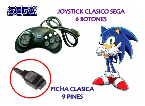 Joystick 16 Bit Sega 9 Pin Compatibles Con Todas Las Marcas