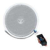 Arandela Ativa Redonda Branca Gesso Som Ambiente Bluetooth Cor Branco