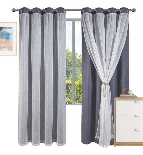 Cortinas Blackout Impermeable 260 Ancho*213cm Largo 2paneles