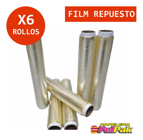 Rollo Papel Film Cocina Adherente Gastronómico 38 Cm Pack