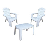 2 Sillon Mascardi Gran California Blanca Mesa Ratona Set 