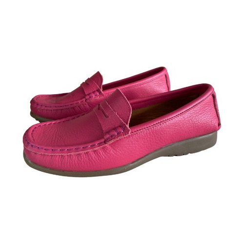 Zapato Mocasin Mujer 100%cuero Vacuno Clasicos Confort Plata