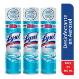 Lysol (3 Pack) Desinfectante Spray Pureza Algodón 360ml/295g