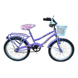 Bicicleta De Paseo Con Canasto R20 Lila . Dagnino Bikes