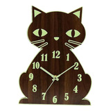 99lyaq Reloj De Pared Luminoso De Gato Silencioso De De