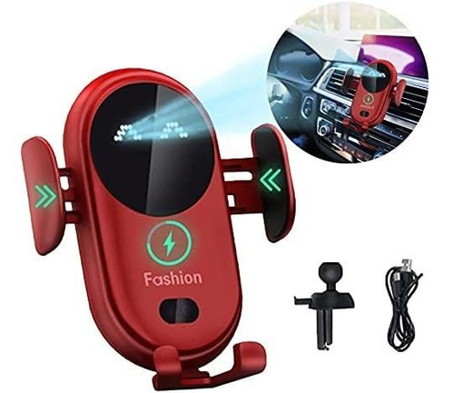 Stand Argador Inalámbrico Teléfono Auto Peanutech 7.5w-rojo