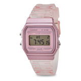 Relógio Casio Feminino Digital Vintage F-91ws-4df Cor Da Correia Rosa Cor Do Bisel Rosa Cor Do Fundo Digital Padrão (números Escuros E Fundo Claro)