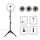 Ring Light 10 Led Iluminador 26cm Completo 1,7m tripé 170cm