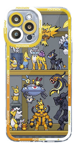 Funda Pokémon Pixel Art Para iPhone 11, 13, 15, 14, 12, Fund