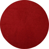 Alfombra Circular Gruesa De Poliester Color Rojo 2.1 M