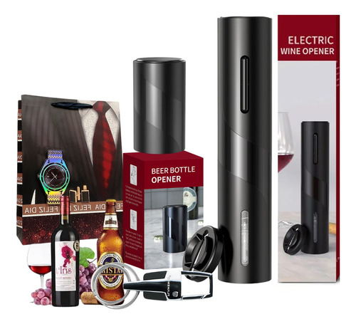 Set Sacacorchos Descorchador Eléctrico Pilas Botella Vino 