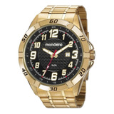 Relógio Mondaine Masculino Dourado Street Analógico Original Cor Do Fundo Preto