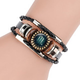 Pulsera Manilla Cuero Zodiacal Constelacion Hombre Y Mujer