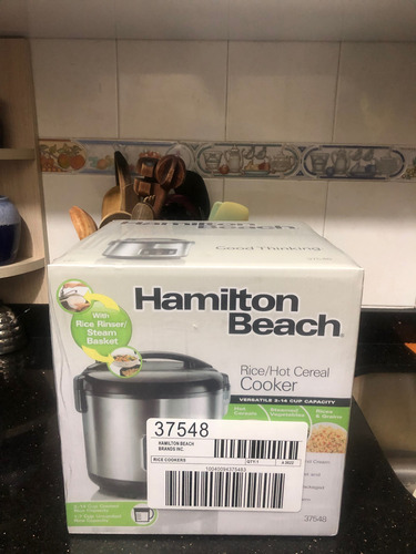 Hamilton Beach Arrocera Vaporera 37548 Color Acero Y Negro