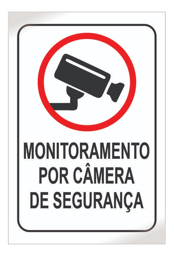 Placas De Aviso De Monitoramento Residencial 24 Horas Camera