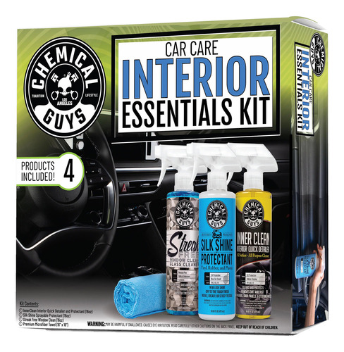 Chemical Guys Interior Car Care Essentials Kit 4 Pzs