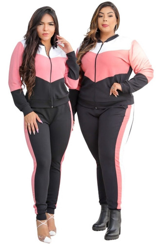 Conjunto De Frio Feminino Plus Size Gg-g3 Com Ziper Premium