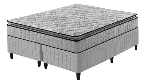 Conjunto Cama Box King Size Espuma D33 Pillow Top Hanover