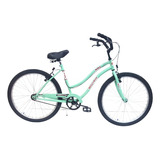 Bicicleta Playera Femenina Kelinbike V26pdf Frenos V-brakes Color Verde Agua Con Pie De Apoyo  