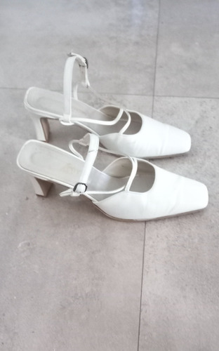 Zapatos De Cuero Blancos - Ideal Novias / Quince Años !