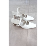 Zapatos De Cuero Blancos - Ideal Novias / Quince Años !