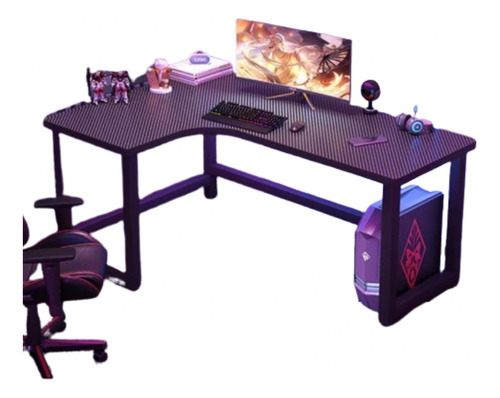 Escritorio Mesa Gamer Negro 140x60x75cm