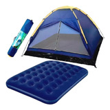 Kit Barraca Camping 3 Lugares C/ Colchão Casal Acampamento