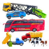 Kt Caminhão Carrinho Trator Animais Brinquedo Cegonha Barato