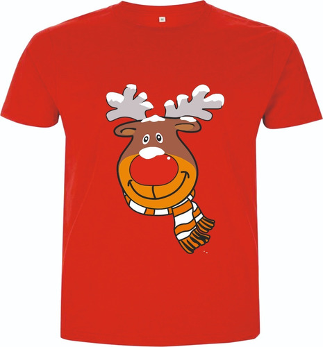 Camisetas Navideñas Navidad Renos Reno Bufanda M1