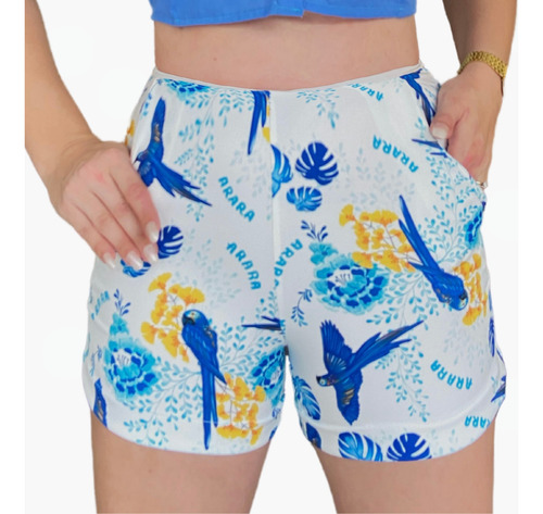 Short Feminino Alfaiataria Estampado Dos Brothers Casual Bbb