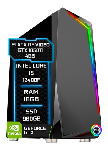 Pc Gamer Fácil Intel I5 12400f 16gb Gtx 1050ti 4gb Ssd 960gb