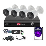 Kit De Seguridad Dahua Dvr 4ch Hdcvi 4 Cámaras Hd Disco Western Digital Purple Balun Y Fichas Salidas Vga Hdmi 1080p