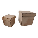 Cajas Cuadrada Con Tapa 12pz De 20x20x20cm Madera Mdf 3mm