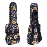 Estuche Ukulele Floral Amarillo Para Mujeres (soprano)