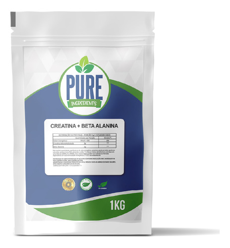 Beta Alanina + Creatina 1kg C/certificado Pure Ingredient's