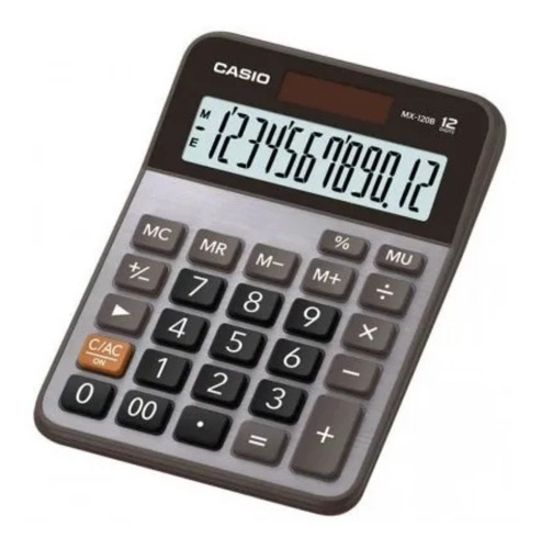 Calculadora De Escritorio Casio Mx-120b Gris 12 Dígitos