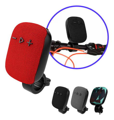 Parlante Bluetooth Portatil Usb Recargable Soporte Bicicleta Color Rojo