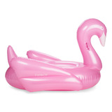 Funboy Flotador Inflable Gigante De Cisne Rosa Metálico, Flo