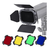 Kit Abas Grid E Filtros Coloridos Godox Bd-07 Para Ad200pro