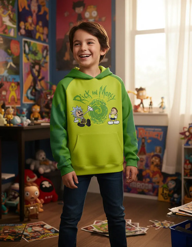 Sudadera Sublimada Rick And Morty Disney Infantil Hoodie