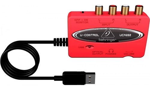 Interface De Áudio Behringer U-control Uca222 Placa Usb Red